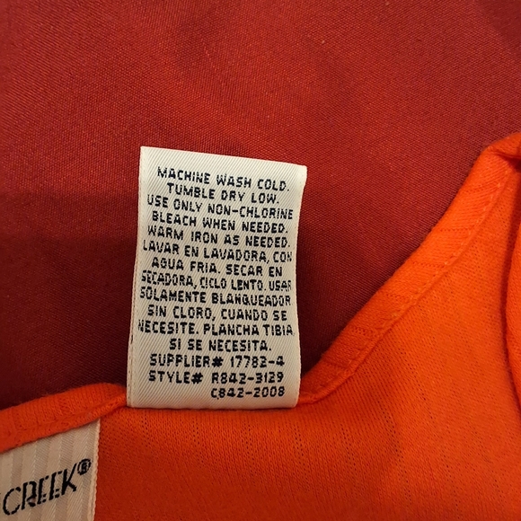 Cabin Creek, Large, Woman's Orange Embroided Tank Top - Picture 6 of 6